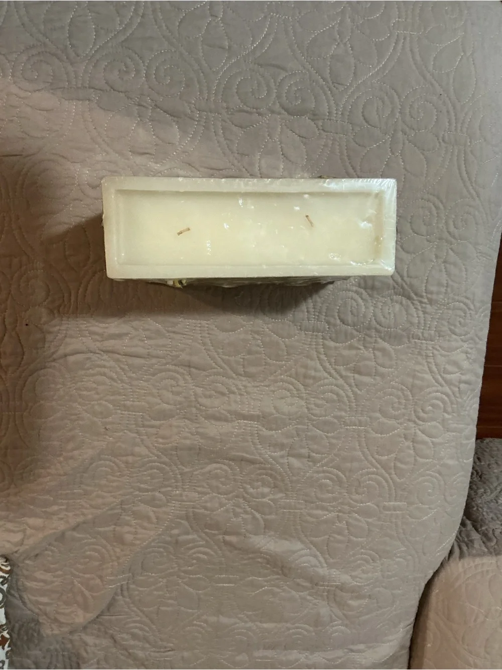 Decorative Red Envelope Double Wick Candle Block with White Flowers and Bee